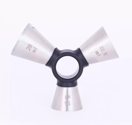 Джиггер тройной AnyBar 15/22,5/28 мл, матовое серебро