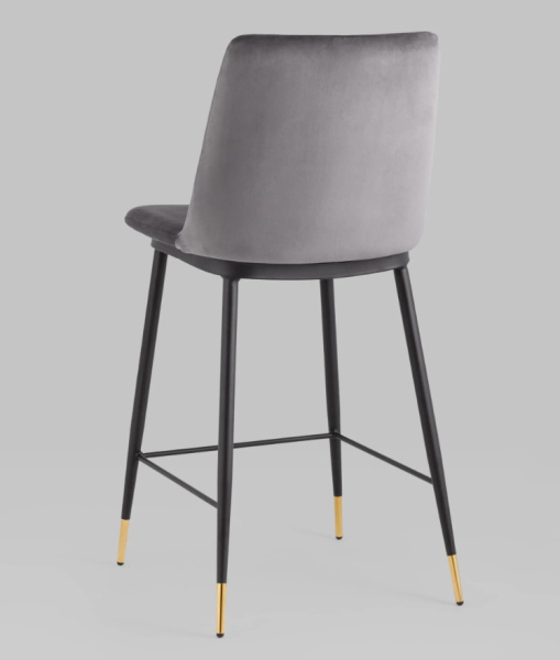 Стул полубарный Мелисса велюр темно-серый