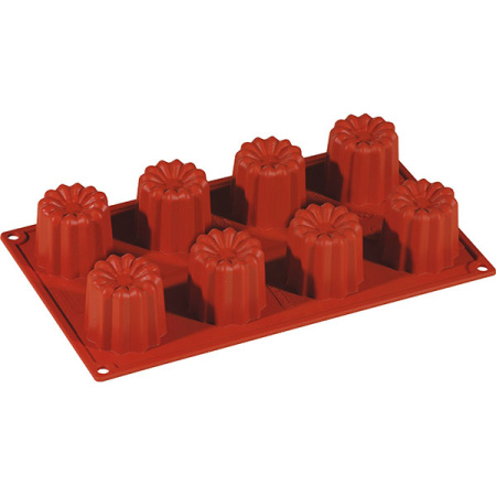 Форма конд. «Цветок» [8ячеек]; силикон; D=6,H=5,L=29.5,B=17.5см; кирпичн.
