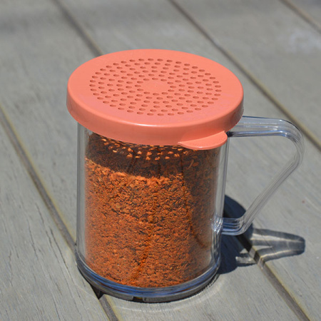 Банка для приправ; поликарбонат; 300мл; D=8,H=9.5,L=13см; прозр.,терракот