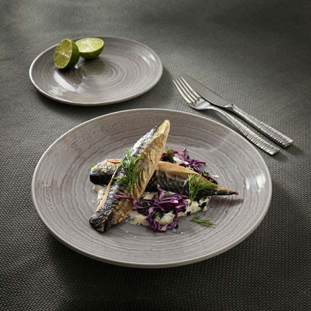 Тарелка «Скейп грей»; фарфор; D=28.5см; серый