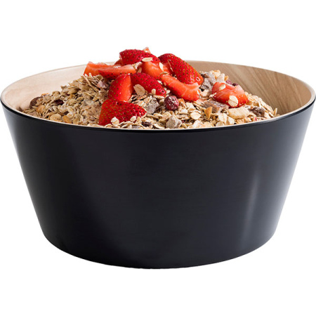 Салатник «Фрида»; пластик; 2200мл; D=22,H=10.5см; черный