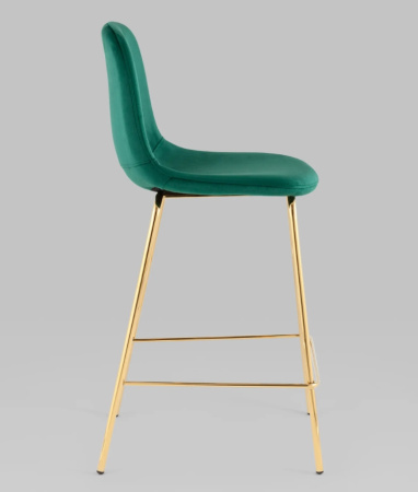 Стул полубарный Валенсия SN велюр зеленый золотые ножки