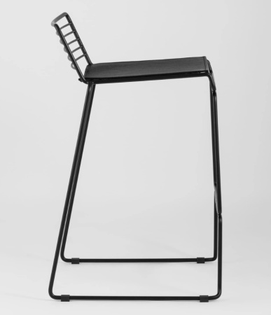 Стул полубарный Danny черный с черной подушкой