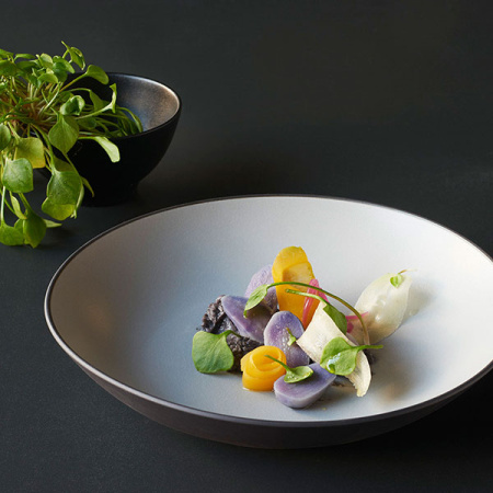 Салатник «Экинокс»; фарфор; 1300мл; D=27,H=5см; серый