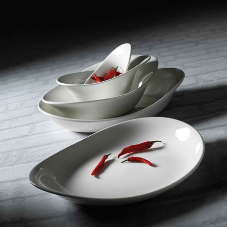 Салатник «ФриСтайл»; фарфор; 120мл; D=13,H=5,L=12.5,B=9см; белый