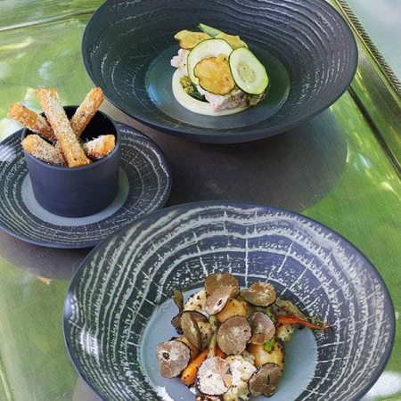 Салатник «Арборесценс»; фарфор; 175мл; D=14,H=3.2см; черный,серый