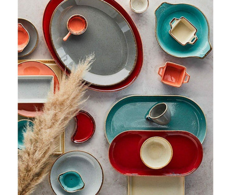 Блюдо Porland Seasons 32х20 см бирюзовый