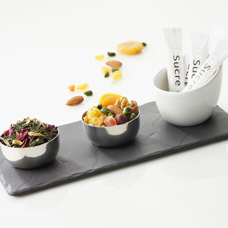 Блюдо прямоугольное «Базальт»; фарфор; L=25,B=12см; черный,матовый