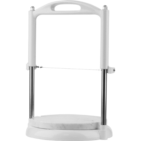 Нож для мягких сыров на нат.камне; сталь нерж.; D=26,H=37см; белый,металлич.