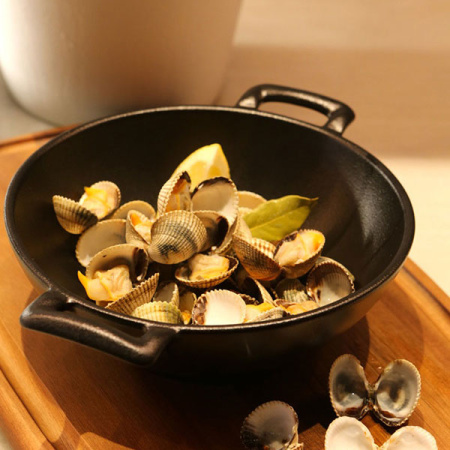 Сковорода порц. «Вок»; фарфор; 1000мл; D=20,H=7см; черный