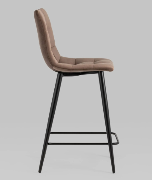 Стул полубарный Джанго велюр коричневый высота сиденья 60 см