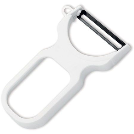 Нож для чистки овощей; металл,пластик; L=10.7,B=6.8см; белый