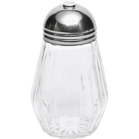 Сахарница-дозатор «Нью»; стекло,сталь нерж.; 280мл; D=7.5,H=14,L=7.5,B=7.5см; прозр.,металлич.