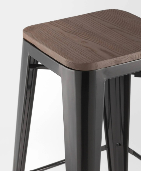 Стул барный TOLIX WOOD черный глянцевый