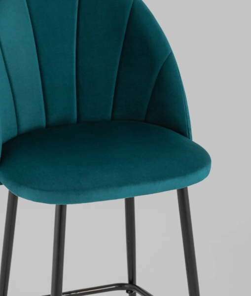 Стул полубарный Логан велюр изумрудный