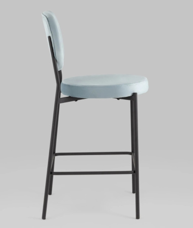 Стул полубарный Барбара NEW велюр серо-голубой