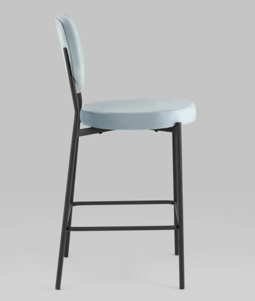 Стул полубарный Барбара NEW велюр серо-голубой