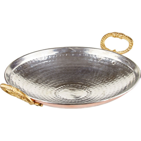 Блюдо с ручками; медь; D=26см