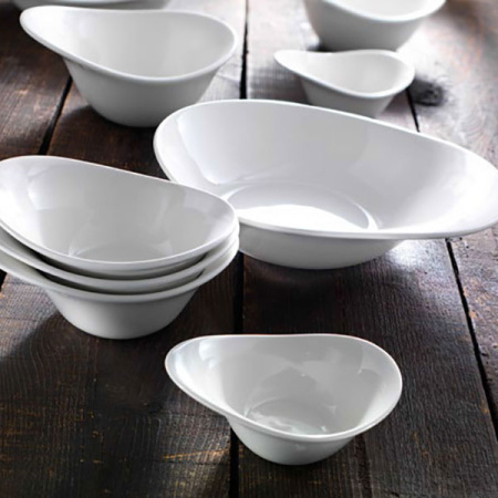 Салатник «ФриСтайл»; фарфор; 400мл; D=18,H=8,L=15см; белый