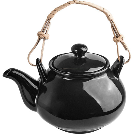 Чайник «Кунстверк»; фарфор; 600мл; D=7.5,H=10,L=15.5см; черный