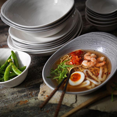 Салатник «Скейп грей»; фарфор; 420мл; D=18см; серый