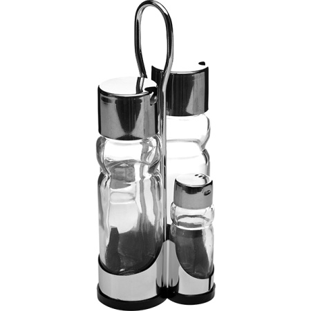 Набор для специй 4 пр-та на подставке; стекло,сталь нерж.