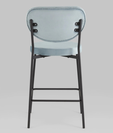 Стул полубарный Барбара NEW велюр серо-голубой