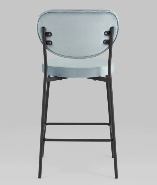 Стул полубарный Барбара NEW велюр серо-голубой