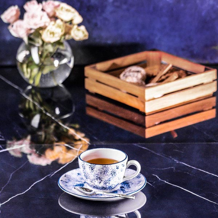 Блюдце с декором Lubiana Аида диаметр 12 см белый/синий