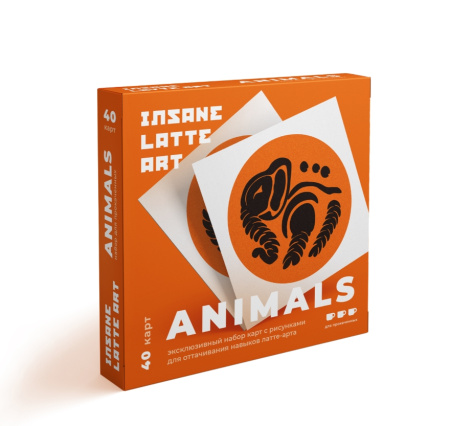 Комплект для латте-арта Insane Latte Art Fake Milk Concentrate + набор карточек ANIMALS
