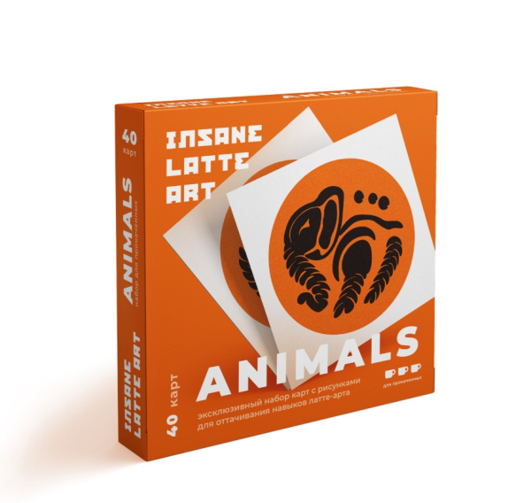 Комплект для латте-арта Insane Latte Art Fake Milk Concentrate + набор карточек ANIMALS