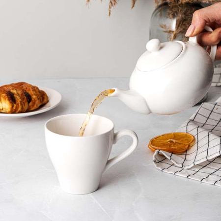 Пара чайная «Кунстверк»; фарфор; 250мл; D=9/16.7см; белый