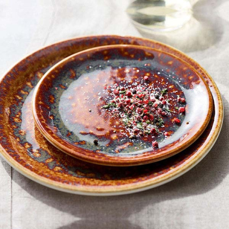 Тарелка  мелкая «Везувиус»; фарфор; амбер