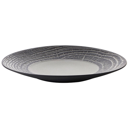 Тарелка мелкая «Арборесценс»; фарфор; D=31,H=3.5см; черный,серый