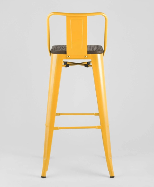 Стул барный TOLIX WOOD со спинкой желтый