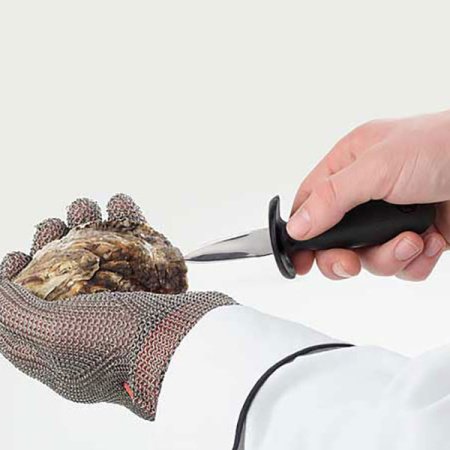 Нож для устриц; сталь нерж.,полиамид; L=15.5/5.5,B=4.5см; черный,металлич.