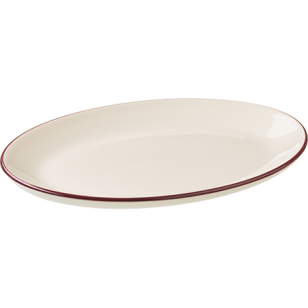 Блюдо овальное «Кларет»; фарфор; H=1.1,L=20,B=16см; бежев.,бордо