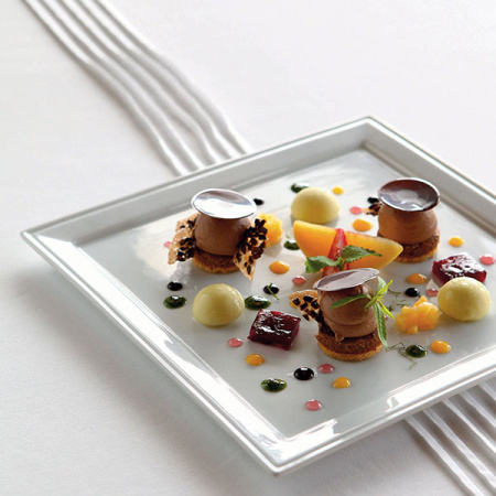 Блюдо квадратное «Тайм сквэа»; фарфор; L=25,B=25см; белый