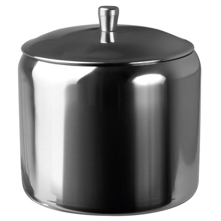 Сахарница с крышкой «Проотель»; сталь нерж.; 180мл; H=7.5см; металлич.