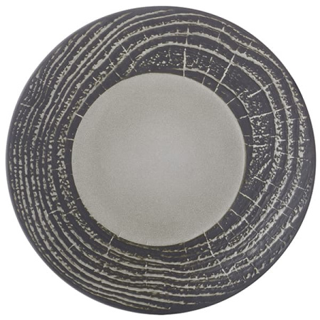 Тарелка мелкая «Арборесценс»; фарфор; D=31,H=3.5см; черный,серый