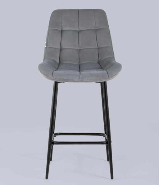 Стул полубарный Флекс велюр серый