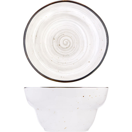 Салатник «Пастораль»; фарфор; 700мл; D=15.7,H=7.5см; серый