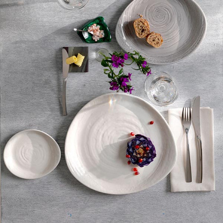 Тарелка «Скейп»; фарфор; H=3,L=30.5,B=27см; белый