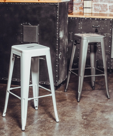 Стул барный TOLIX серебристый матовый