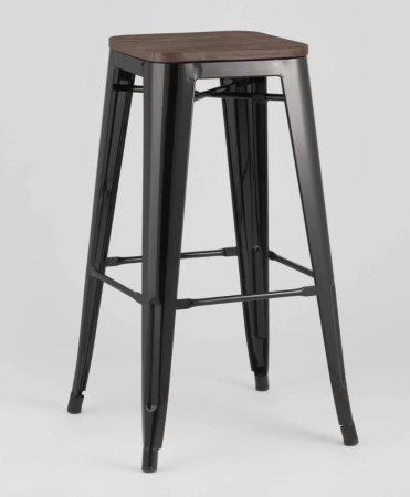 Стул барный TOLIX WOOD черный глянцевый