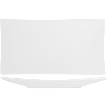 Блюдо прямоуг. «Кунстверк»; фарфор; H=2.8,L=33,B=16см; белый