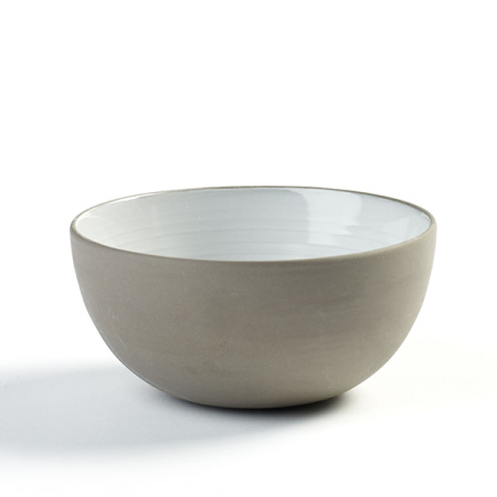 Салатник «Даск»; керамика; 350мл; D=11.5,H=5.6см; белый,серый