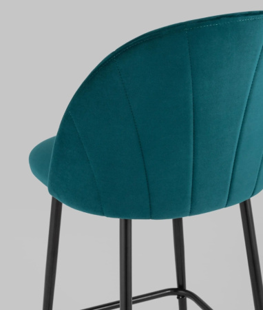 Стул полубарный Логан велюр изумрудный
