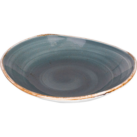 Тарелка глубокая «Крафт»; фарфор; 500мл; H=3.5,L=21,B=19.5см; синий